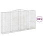 vidaXL Gabionen mit Hochbogen 15Stk. 400x50x200/220cm Verzinktes Eisen vidaXL Gabionen mit Hochbogen 15Stk. 400x50x200/220cm Verzinktes Eisen