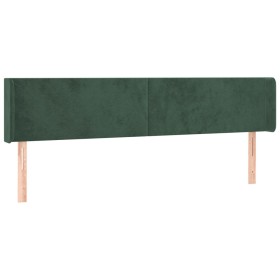 vidaXL Kopfteil mit Ohren Dunkelgrün 203x16x78/88 cm Samt