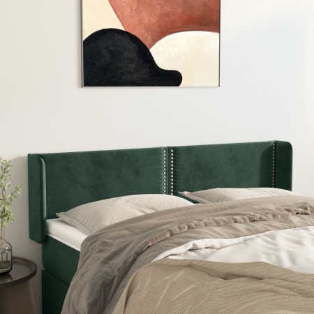 vidaXL Kopfteil mit Ohren Dunkelgrün 147x16x78/88 cm Samt