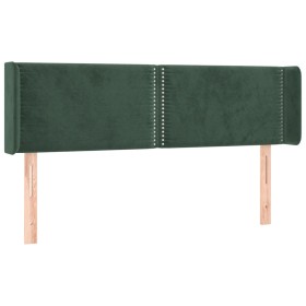 vidaXL Kopfteil mit Ohren Dunkelgrün 147x16x78/88 cm Samt