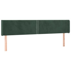vidaXL Kopfteil mit Ohren Dunkelgrün 163x16x78/88 cm Samt