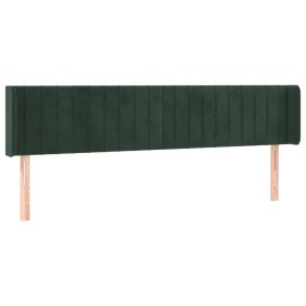 vidaXL Kopfteil mit Ohren Dunkelgrün 163x16x78/88 cm Samt
