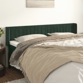 vidaXL Kopfteil mit Ohren Dunkelgrün 203x16x78/88 cm Samt