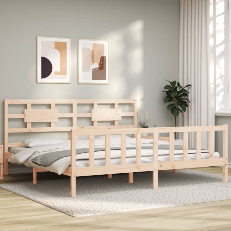 vidaXL Massivholzbett mit Kopfteil vidaXL Massivholzbett mit Kopfteil