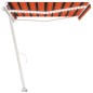 vidaXL Markise Manuell Einziehbar mit LED 450x350 cm Orange Braun vidaXL Markise Manuell Einziehbar mit LED 450x350 cm Orange Braun