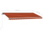 vidaXL Markise Manuell Einziehbar mit LED 450x350 cm Orange Braun vidaXL Markise Manuell Einziehbar mit LED 450x350 cm Orange Braun