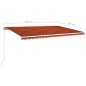 vidaXL Markise Manuell Einziehbar mit LED 500x300 cm Orange und Braun vidaXL Markise Manuell Einziehbar mit LED 500x300 cm Orange und Braun