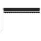 vidaXL Markise Manuell Einziehbar mit LED 450x350 cm Anthrazit vidaXL Markise Manuell Einziehbar mit LED 450x350 cm Anthrazit