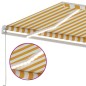 vidaXL Markise Manuell Einziehbar mit LED 500x300 cm Gelb Weiß vidaXL Markise Manuell Einziehbar mit LED 500x300 cm Gelb Weiß