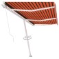vidaXL Markise Manuell Einziehbar mit LED 600x300 cm Orange Braun vidaXL Markise Manuell Einziehbar mit LED 600x300 cm Orange Braun