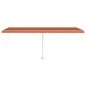vidaXL Markise Manuell Einziehbar mit LED 600x300 cm Orange Braun vidaXL Markise Manuell Einziehbar mit LED 600x300 cm Orange Braun