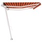 vidaXL Markise Manuell Einziehbar mit LED 600x300 cm Orange Braun vidaXL Markise Manuell Einziehbar mit LED 600x300 cm Orange Braun