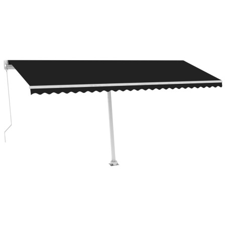 vidaXL Markise Manuell Einziehbar mit LED 500x350 cm Anthrazit