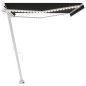 vidaXL Markise Manuell Einziehbar mit LED 500x350 cm Anthrazit vidaXL Markise Manuell Einziehbar mit LED 500x350 cm Anthrazit