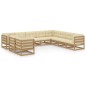 10-tlg. Garten-Lounge-Set Kissen Honigbraun Kiefer Massivholz 10-tlg. Garten-Lounge-Set Kissen Honigbraun Kiefer Massivholz