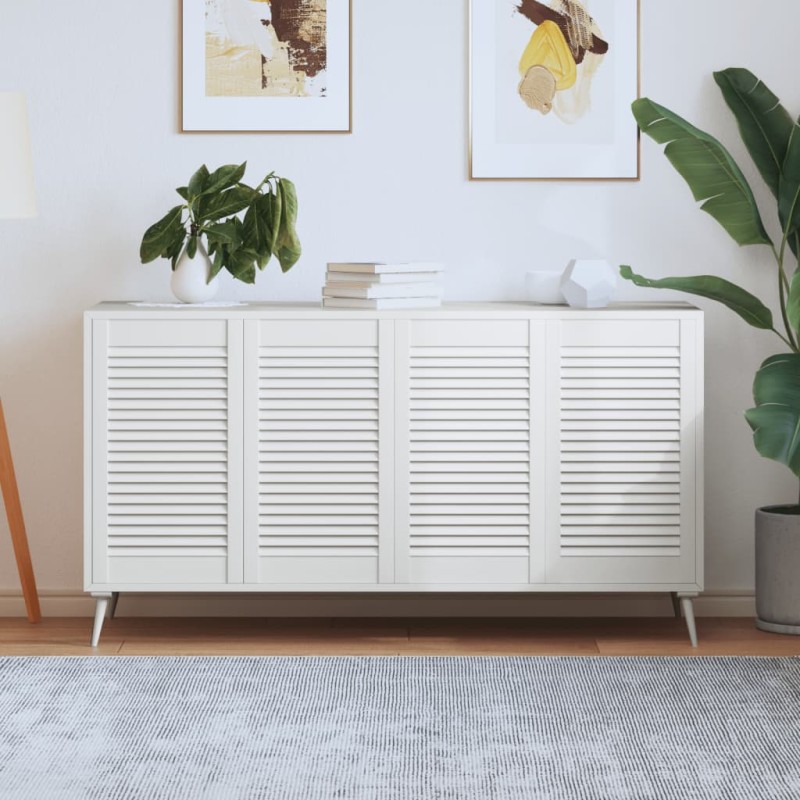 vidaXL Schranktüren Lamellen-Design 4 Stk. Weiß 69x39,4 cm Massivholz vidaXL Schranktüren Lamellen-Design 4 Stk. Weiß 69x39,4 cm Massivholz