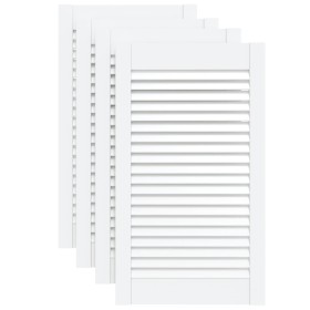 vidaXL Schranktüren Lamellen-Design 4 Stk. Weiß 69x39,4 cm Massivholz