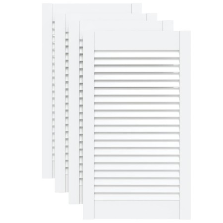 vidaXL Schranktüren Lamellen-Design 4 Stk. Weiß 69x39,4 cm Massivholz