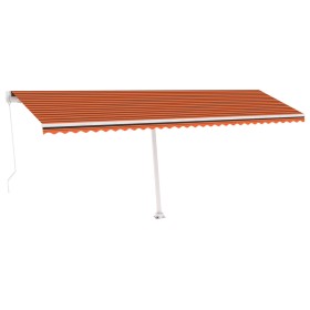vidaXL Markise Manuell Einziehbar mit LED 600x350 cm Orange und Braun