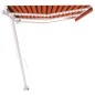 vidaXL Markise Manuell Einziehbar mit LED 600x350 cm Orange und Braun vidaXL Markise Manuell Einziehbar mit LED 600x350 cm Orange und Braun