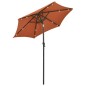 vidaXL Sonnenschirm mit LED-Beleuchtung Terrakotta 200x211 cm Alu vidaXL Sonnenschirm mit LED-Beleuchtung Terrakotta 200x211 cm Alu