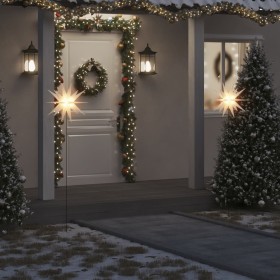 vidaXL LED-Weihnachtssterne 3 Stk. mit Erdspießen Faltbar Weiß 57 cm