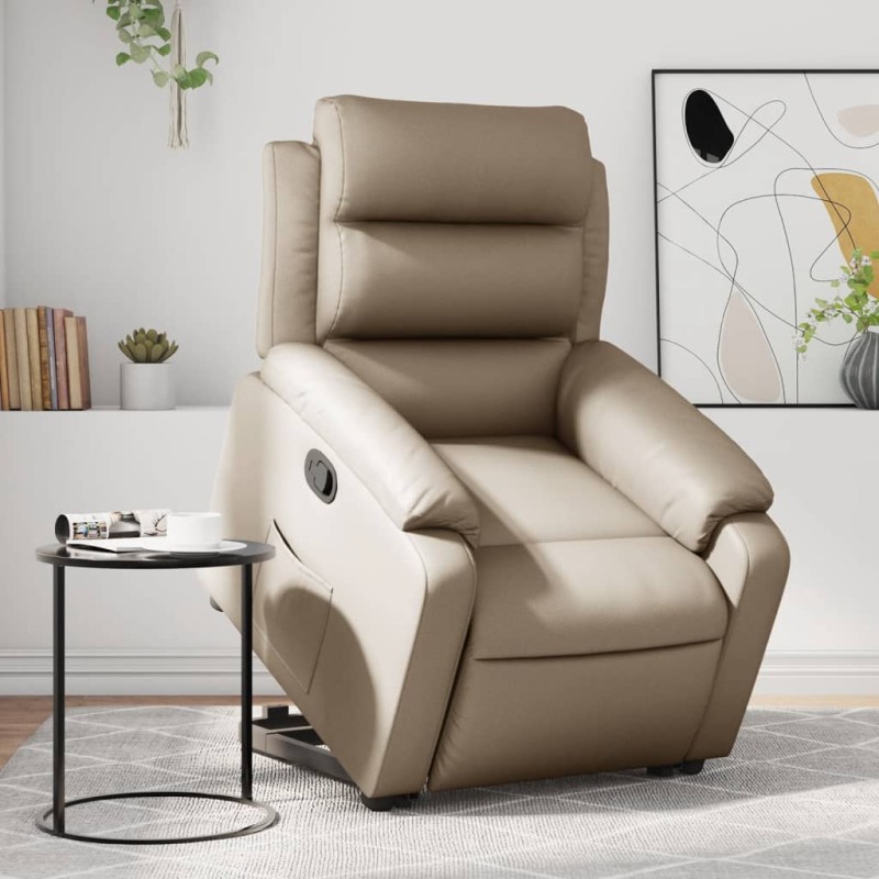 vidaXL Relaxsessel mit Aufstehhilfe Cappuccino-Braun Kunstleder vidaXL Relaxsessel mit Aufstehhilfe Cappuccino-Braun Kunstleder