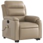 vidaXL Massagesessel mit Aufstehhilfe Cappuccino-Braun Kunstleder