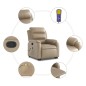 vidaXL Massagesessel mit Aufstehhilfe Cappuccino-Braun Kunstleder