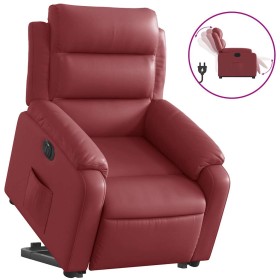 vidaXL Relaxsessel mit Aufstehhilfe Elektrisch Weinrot Kunstleder