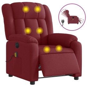 vidaXL Massagesessel Elektrisch Weinrot Stoff
