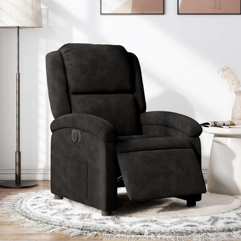 vidaXL Relaxsessel Elektrisch Schwarz Samt vidaXL Relaxsessel Elektrisch Schwarz Samt