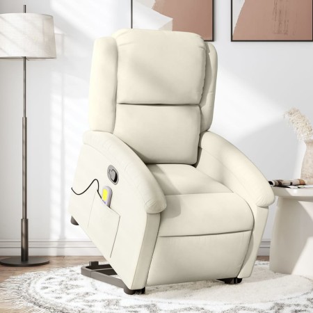 vidaXL Massagesessel mit Aufstehhilfe Creme Samt