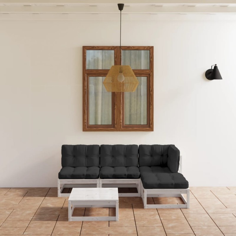 5-tlg. Garten-Lounge-Set mit Kissen Kiefer Massivholz 5-tlg. Garten-Lounge-Set mit Kissen Kiefer Massivholz
