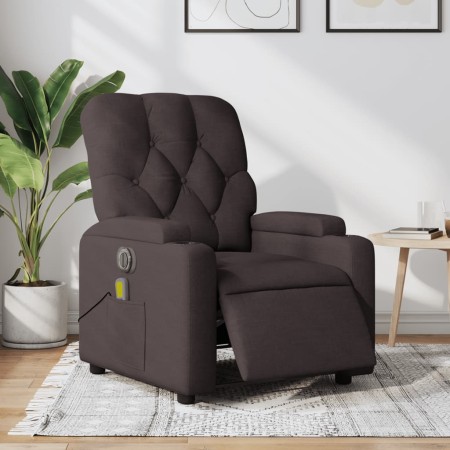 vidaXL Massagesessel Elektrisch Dunkelbraun Stoff