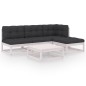 5-tlg. Garten-Lounge-Set mit Kissen Kiefer Massivholz 5-tlg. Garten-Lounge-Set mit Kissen Kiefer Massivholz