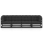 4-Sitzer-Gartensofa mit Kissen Kiefer Massivholz 4-Sitzer-Gartensofa mit Kissen Kiefer Massivholz