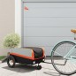 vidaXL Fahrradanhänger Schwarz und Orange 30 kg Eisen vidaXL Fahrradanhänger Schwarz und Orange 30 kg Eisen