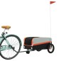 vidaXL Fahrradanhänger Schwarz und Orange 30 kg Eisen vidaXL Fahrradanhänger Schwarz und Orange 30 kg Eisen