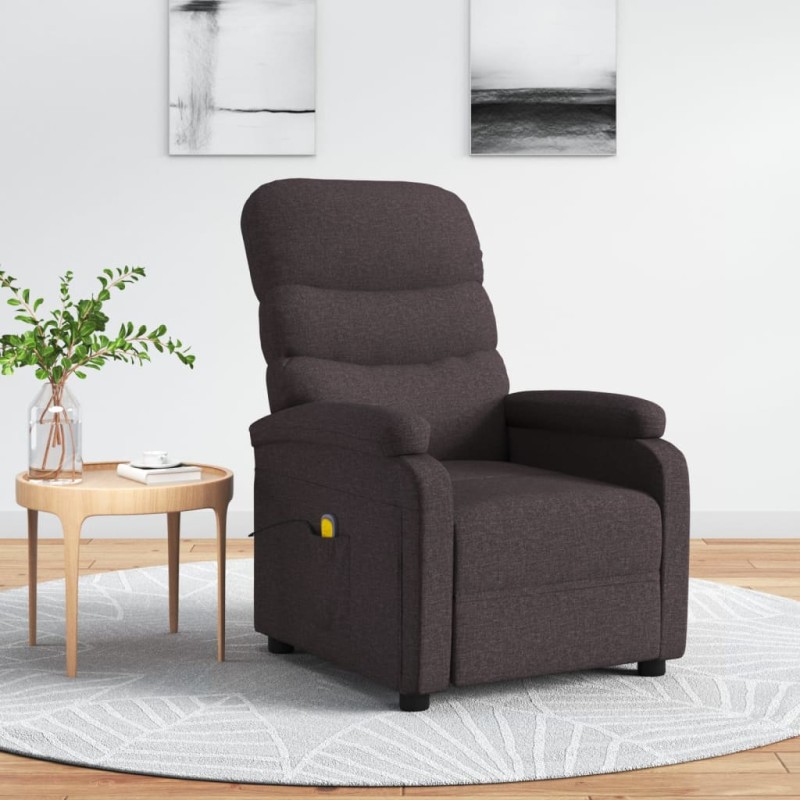 vidaXL Massagesessel Dunkelbraun Stoff vidaXL Massagesessel Dunkelbraun Stoff