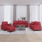 vidaXL 4-tlg. Sofagarnitur mit Kissen Weinrot Kunstleder vidaXL 4-tlg. Sofagarnitur mit Kissen Weinrot Kunstleder