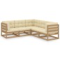 vidaXL 5-tlg. Garten-Lounge-Set mit Kissen Massivholz Kiefer vidaXL 5-tlg. Garten-Lounge-Set mit Kissen Massivholz Kiefer