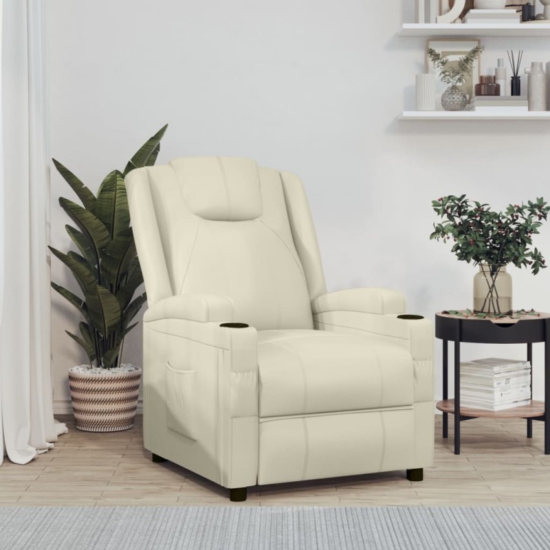 vidaXL Relaxsessel Cremeweiß Kunstleder vidaXL Relaxsessel Cremeweiß Kunstleder