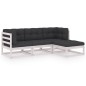 4-tlg. Garten-Lounge-Set mit Kissen Kiefer Massivholz 4-tlg. Garten-Lounge-Set mit Kissen Kiefer Massivholz