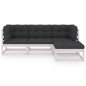 4-tlg. Garten-Lounge-Set mit Kissen Kiefer Massivholz 4-tlg. Garten-Lounge-Set mit Kissen Kiefer Massivholz