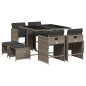 vidaXL 9-tlg. Garten-Essgruppe mit Kissen Grau Poly Rattan vidaXL 9-tlg. Garten-Essgruppe mit Kissen Grau Poly Rattan