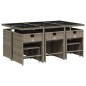 vidaXL 11-tlg. Garten-Essgruppe mit Kissen Grau Poly Rattan vidaXL 11-tlg. Garten-Essgruppe mit Kissen Grau Poly Rattan