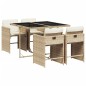 vidaXL 5-tlg. Garten-Essgruppe mit Kissen Beige Poly Rattan vidaXL 5-tlg. Garten-Essgruppe mit Kissen Beige Poly Rattan