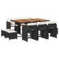 vidaXL 11-tlg. Garten-Essgruppe mit Kissen Schwarz Poly Rattan vidaXL 11-tlg. Garten-Essgruppe mit Kissen Schwarz Poly Rattan
