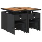 vidaXL 9-tlg. Garten-Essgruppe mit Kissen Schwarz Poly Rattan vidaXL 9-tlg. Garten-Essgruppe mit Kissen Schwarz Poly Rattan